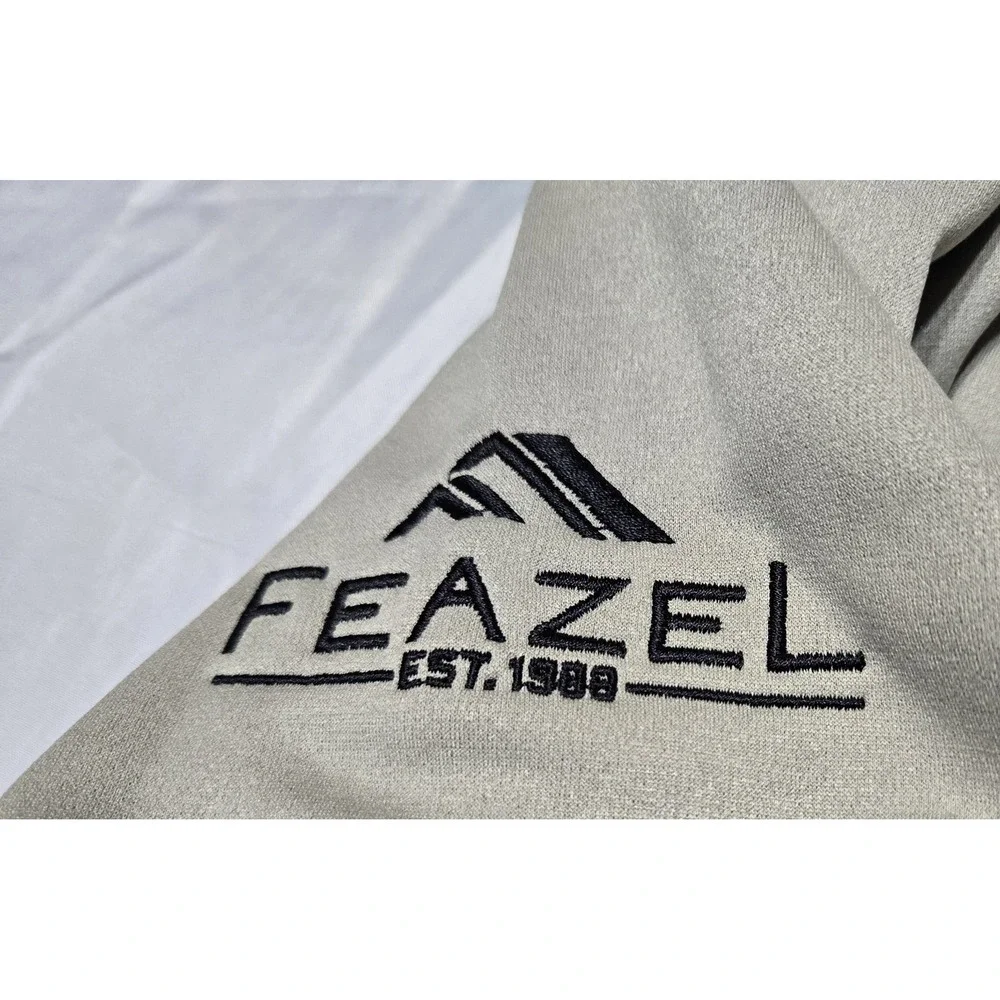 The North Face Mens Mountain Athletics Fleece Hoodie 1/4-Zip Large Tan Logo Pic!